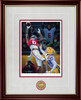 "Heisman Heights" - Collegiate Classic print. Mahogany/Gold Lip frame • Storm Suede/Crimson matting with optional v-groove.