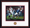 "Fourth & Thirty-One" - Collegiate Classic print. Mahogany frame • White/Crimson matting.
