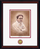 Coach Nick Saban - Collegiate Classic print.  Mahogany/Gold Lip frame • White/Crimson matting.