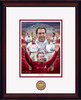 "The Legend" - Collegiate Classic print.  Mahogany frame • White/Crimson matting.