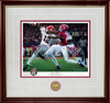 "Deuces Wild" - Collegiate Classic print.  Mahogany/Gold Lip frame • Storm Suede/Crimson matting with optional v-groove.