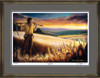 The Harvest • Collector's Edition Print shown with the Aged Gold frame and Dusk over Blue matting.