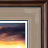 Detail of decorative mat debossing shown with the Walnut Frame and Tudor over blue matting.