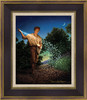 The Sower • Open Edition Canvas - shown with the contemporary Black & Gold Frame and optional wheat linen liner.