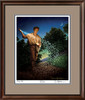 The Sower • Museum Edition Print shown with the Walnut Frame and Tudor over Blue matting.