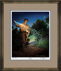 The Sower • Museum Edition Print shown with the Aged Gold Frame and Tudor over Blue matting.