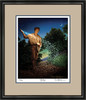 The Sower • Regular Edition Print shown with the Black Frame and Putty over Blue matting.