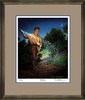 The Sower • Regular Edition Print shown with the Aged Gold Frame and Tudor over Blue matting.