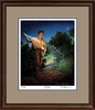 The Sower • Regular Edition Print shown with the Walnut Frame and Tudor over Blue matting.