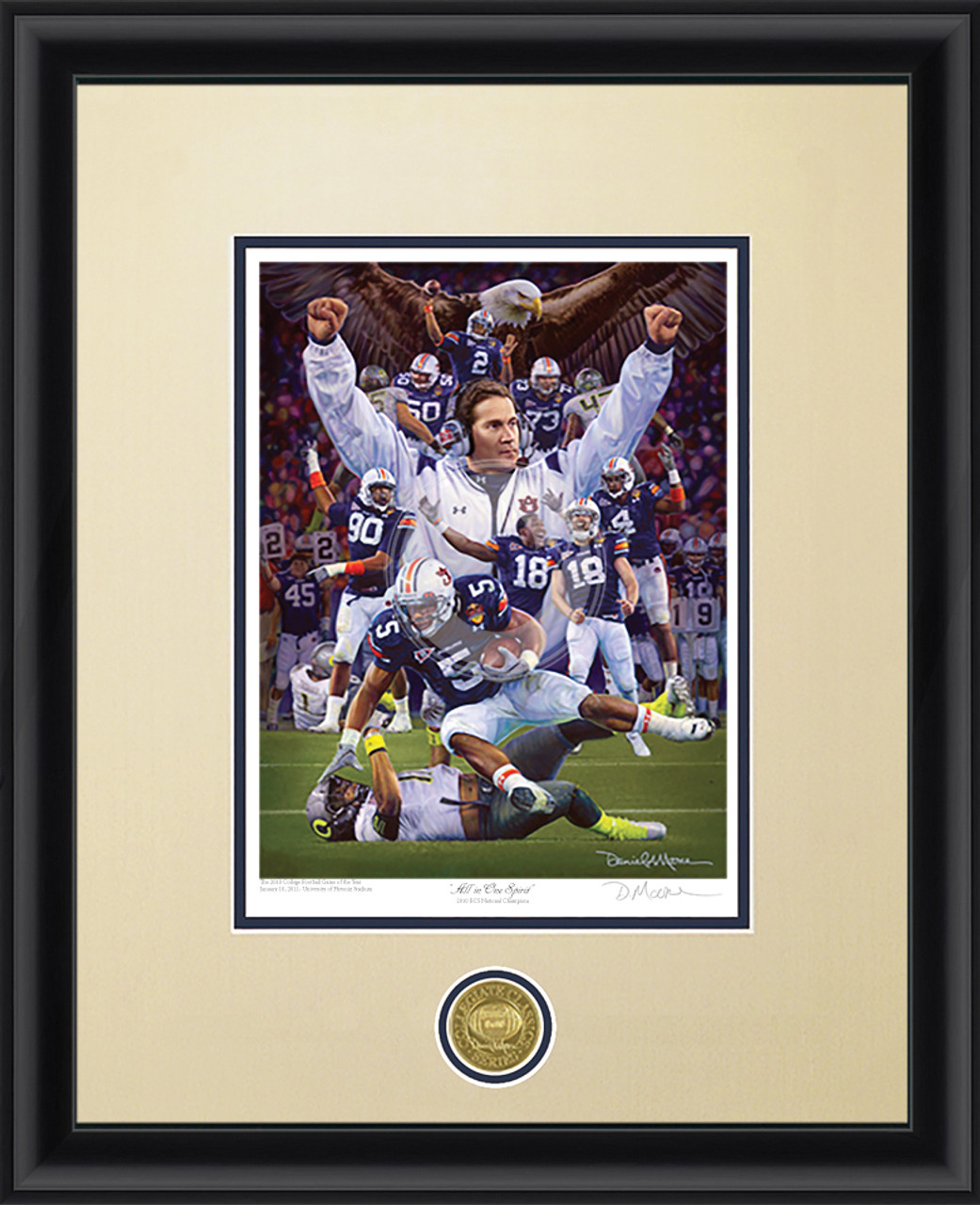 "All In One Spirit" - Collegiate Classic print.  Black frame • Oyster/Navy matting. "All In One Spirit" - Collegiate Classic print.  Black frame • Oyster/Navy matting.