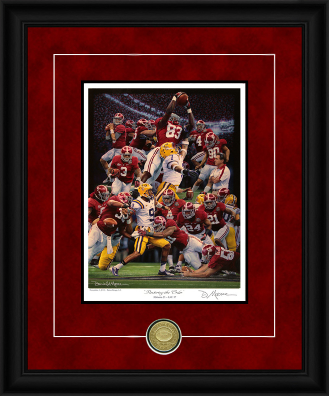 Restoring the Order Collegiate Classic shown in the Black frame with Crimson Suede over Black matting