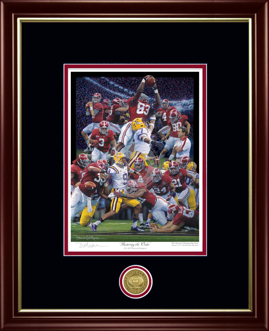 "Restoring the Order" - Collegiate Classic print.  Mahogany/Gold Lip frame • Black/Crimson matting. "Restoring the Order" - Collegiate Classic print.  Mahogany/Gold Lip frame • Black/Crimson matting.