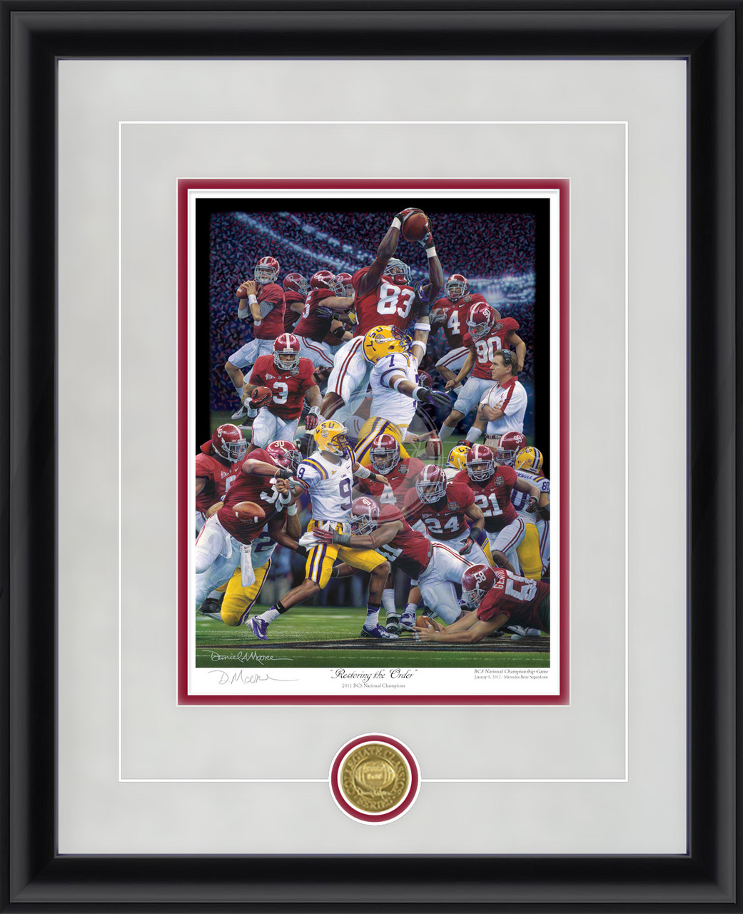 "Restoring the Order" - Collegiate Classic print.  Black frame • Storm Suede/Crimson matting with optional v-groove. "Restoring the Order" - Collegiate Classic print.  Black frame • Storm Suede/Crimson matting with optional v-groove.