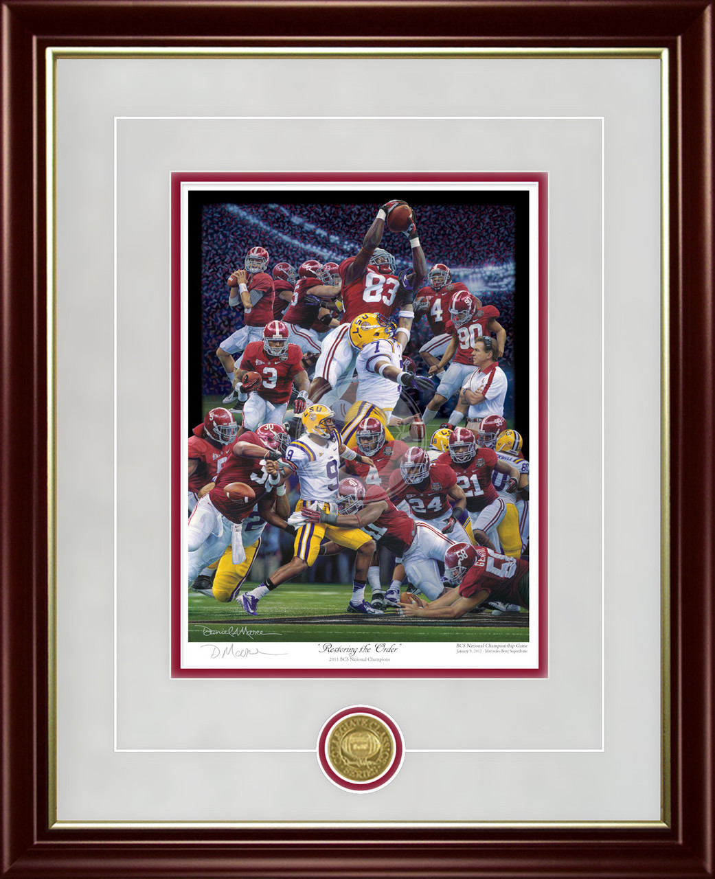 "Restoring the Order" - Collegiate Classic print.  Mahogany/Gold Lip frame • Storm Suede/Crimson matting with optional v-groove. "Restoring the Order" - Collegiate Classic print.  Mahogany/Gold Lip frame • Storm Suede/Crimson matting with optional v-groove.