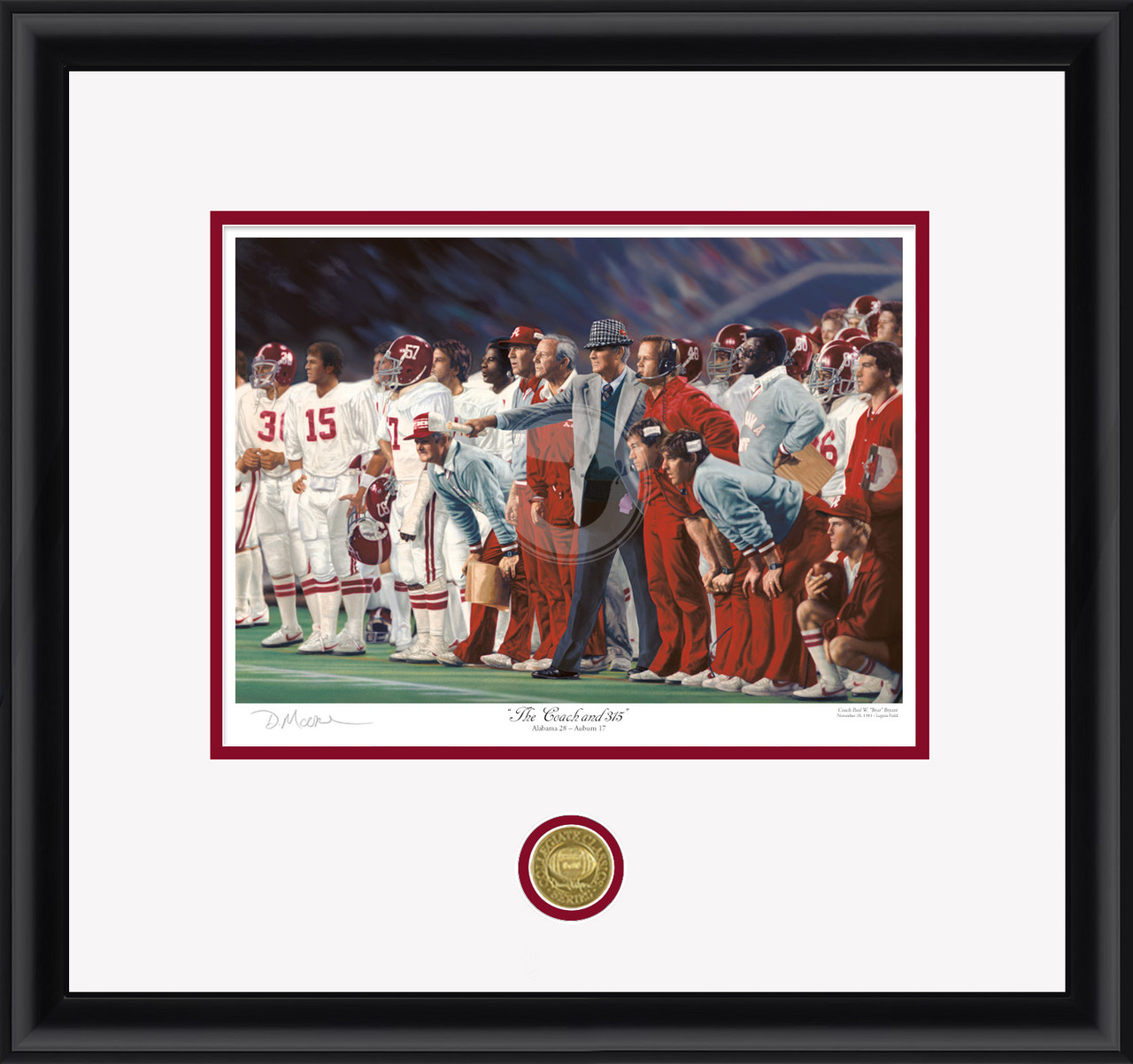"The Coach and 315" - Collegiate Classic print.  Black frame •White/Crimson matting. "The Coach and 315" - Collegiate Classic print.  Black frame •White/Crimson matting.