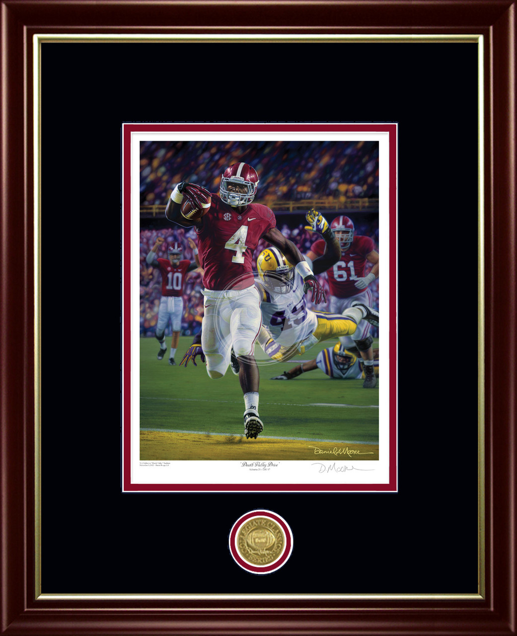 "Death Valley Drive" - Collegiate Classic print.  Mahogany/Gold Lip frame • Black/Crimson matting.