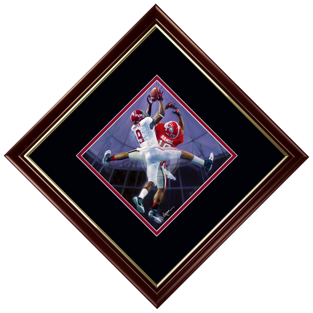 "High Tide"  Collegiate Classic print.  Mahogany/Gold Lip frame • Black/Crimson matting. "High Tide"  Collegiate Classic print.  Mahogany/Gold Lip frame • Black/Crimson matting.