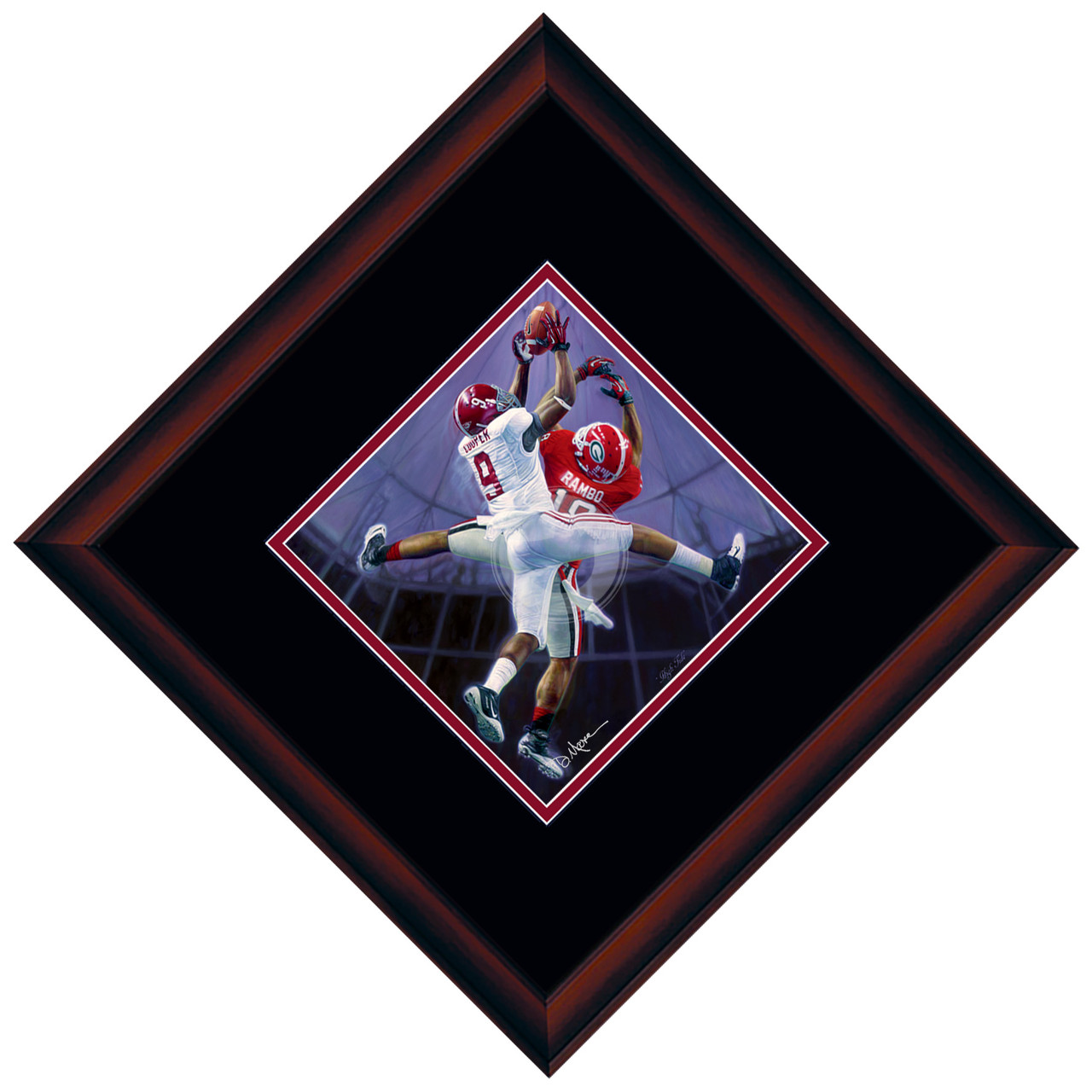 "High Tide"  Collegiate Classic print.  Mahogany frame • Black/Crimson matting. "High Tide"  Collegiate Classic print.  Mahogany frame • Black/Crimson matting.