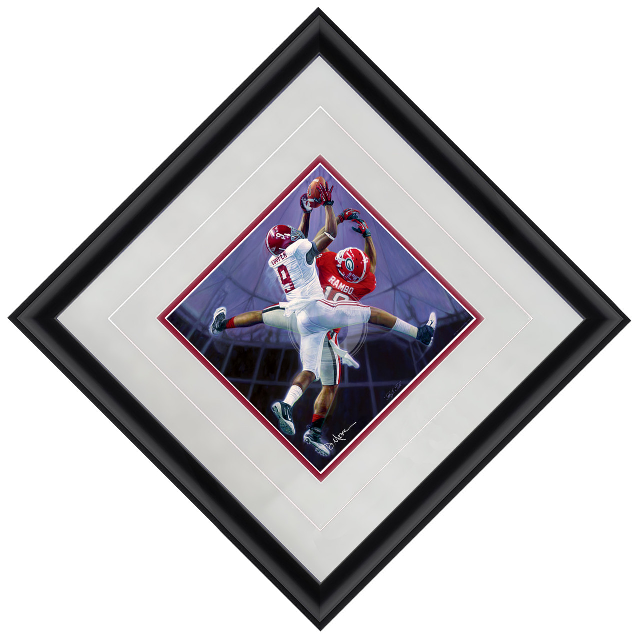 "High Tide"  Collegiate Classic print.  Black frame • Storm Suede/Crimson matting with optional v-groove. "High Tide"  Collegiate Classic print.  Black frame • Storm Suede/Crimson matting with optional v-groove.