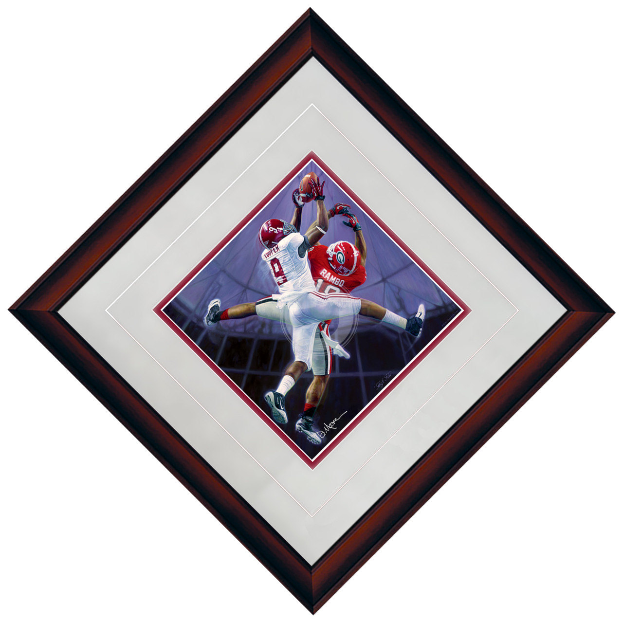 "High Tide"  Collegiate Classic print.  Mahogany frame • Storm Suede/Crimson matting with optional v-groove. "High Tide"  Collegiate Classic print.  Mahogany frame • Storm Suede/Crimson matting with optional v-groove.