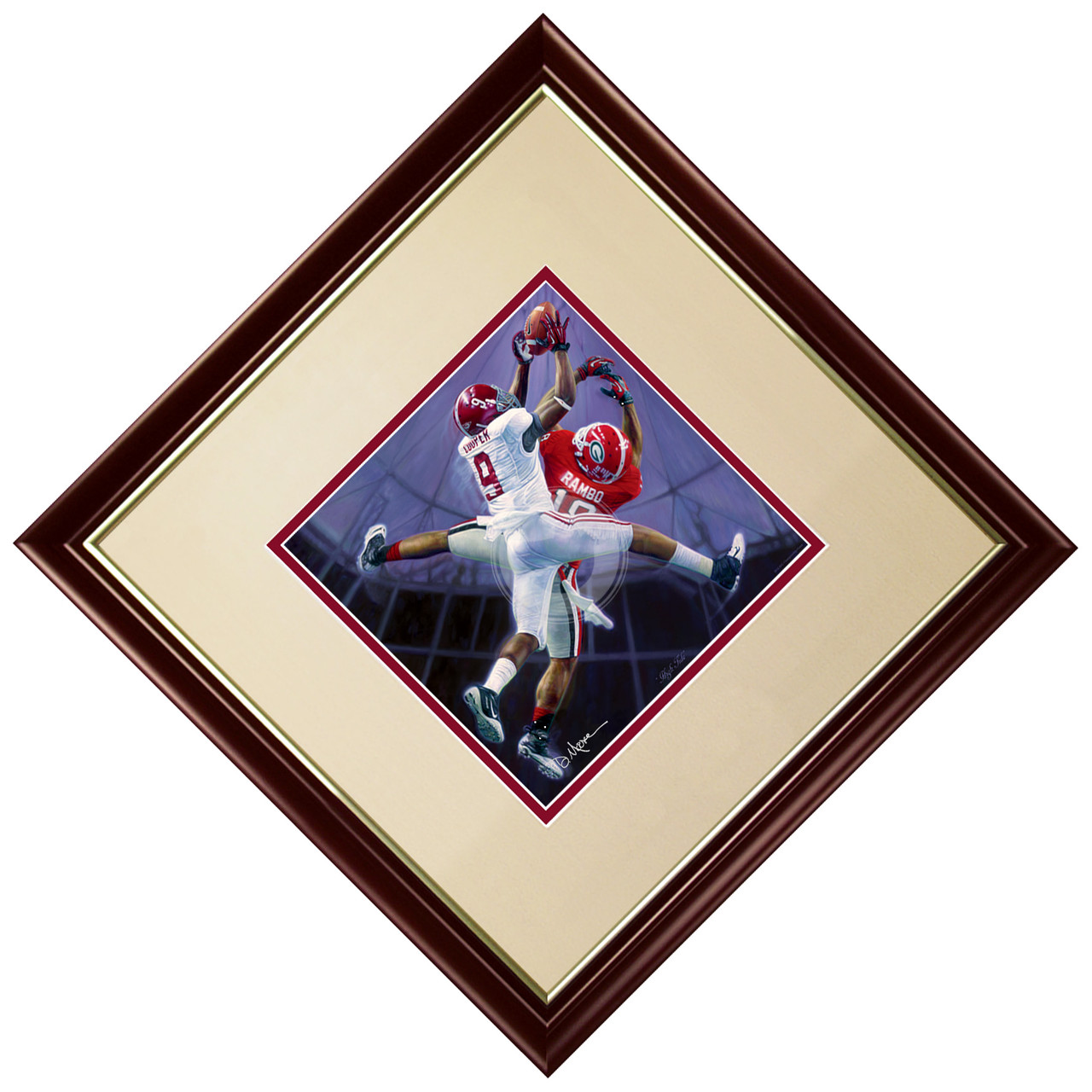 "High Tide"  Collegiate Classic print.  Mahogany/Gold Lip frame • Oyster/Crimson matting. "High Tide"  Collegiate Classic print.  Mahogany/Gold Lip frame • Oyster/Crimson matting.