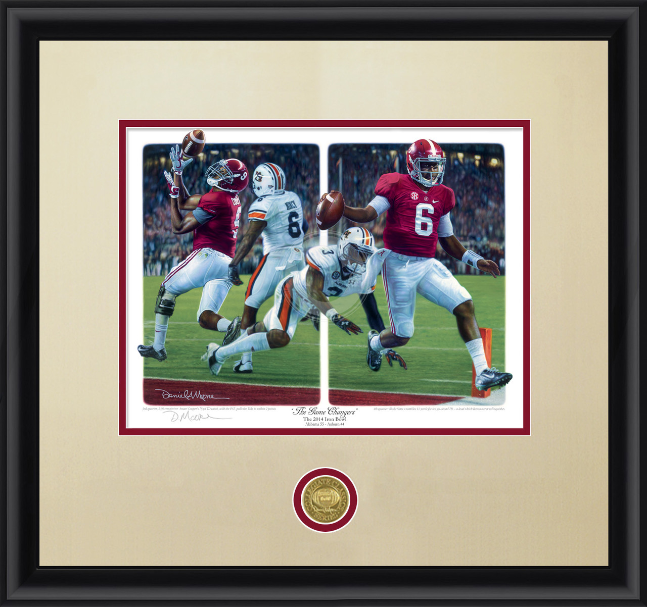 "The Game Changers" - Collegiate Classic print.  Black frame • Oyster/Crimson matting.