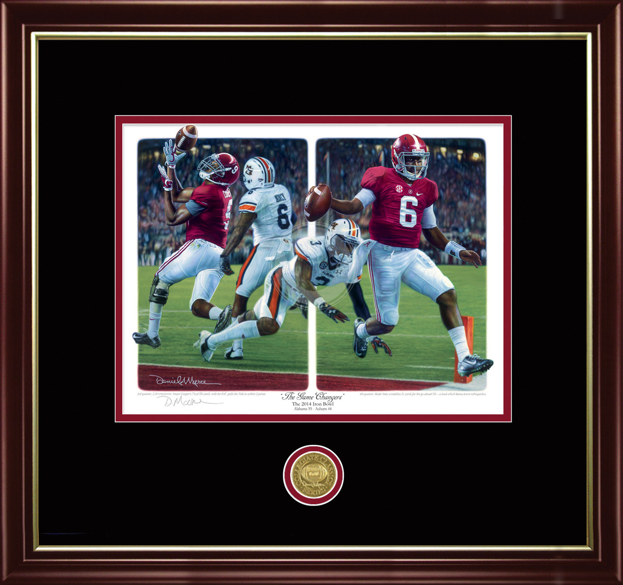 "The Game Changers" - Collegiate Classic print.  Mahogany/Gold Lip frame • Black/Crimson matting.