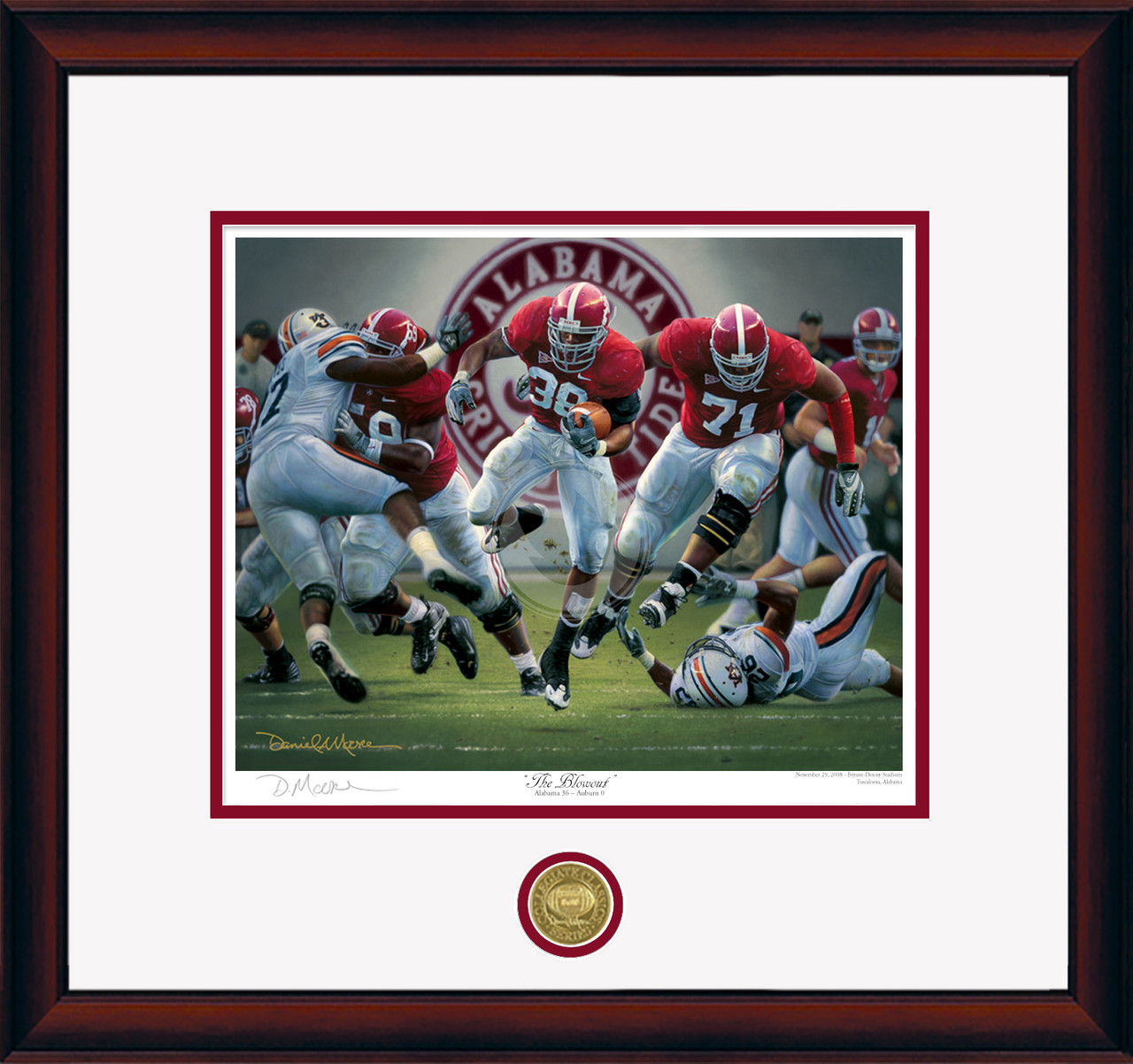 "The Blowout" - Collegiate Classic print.  Mahogany frame • White/Crimson matting.