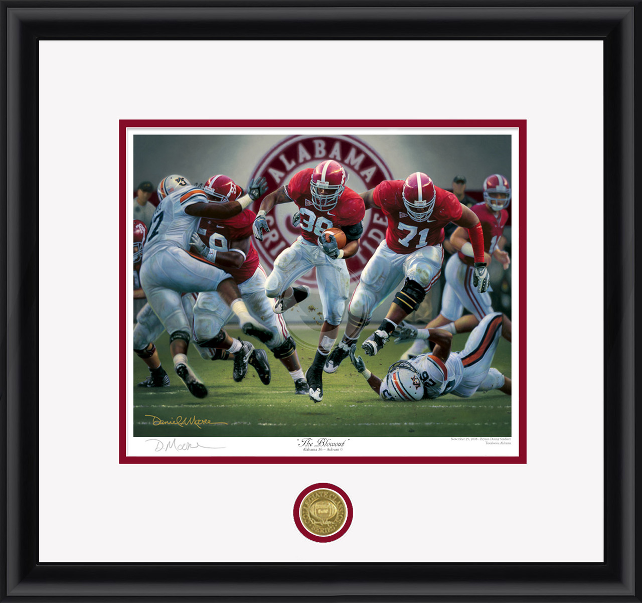 "The Blowout" - Collegiate Classic print.  Black frame • White/Crimson matting.