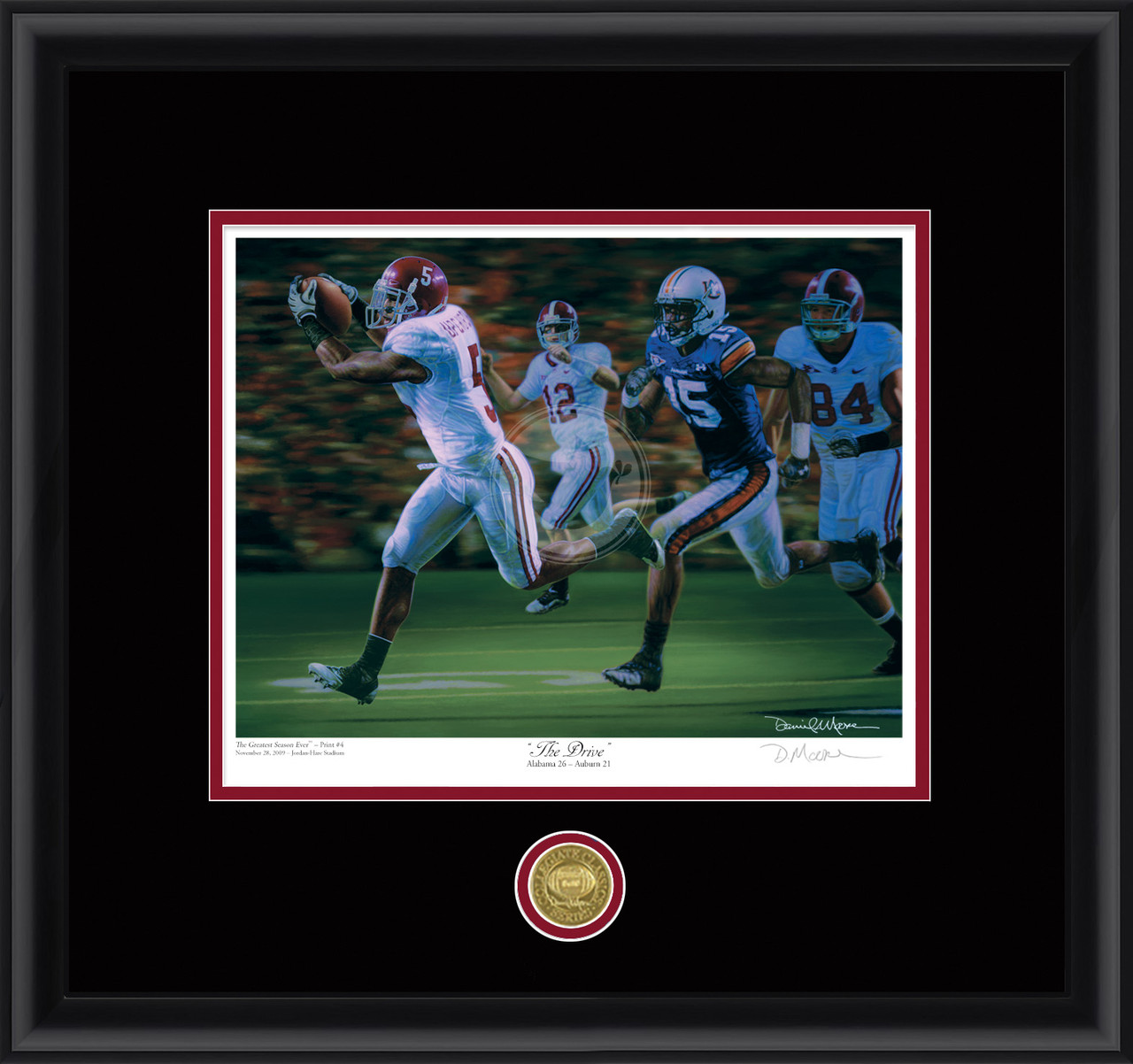 "The Drive" - Collegiate Classic print.  Black frame • Black/Crimson matting.