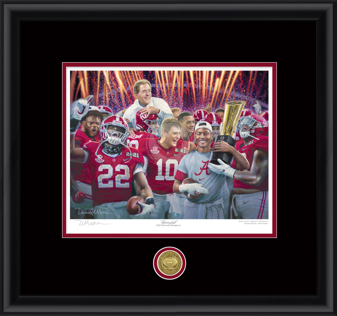 "Unrivaled!" - Collegiate Classic print.  Black frame • Black/Crimson matting.