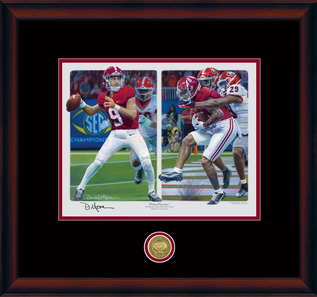"Crimson Connection" - Collegiate Classic print.  Mahogany frame • Black/Crimson matting.