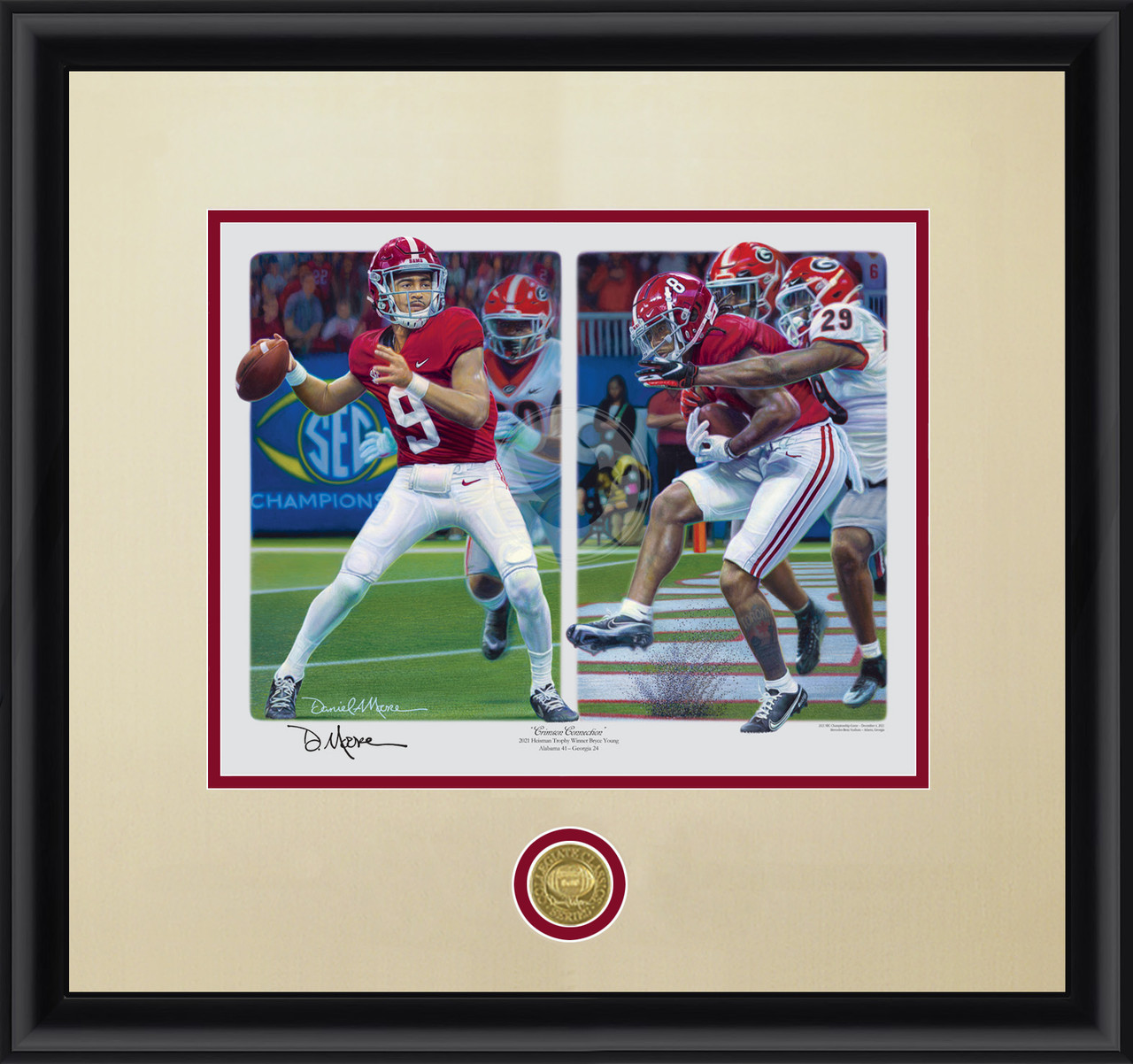 "Crimson Connection" - Collegiate Classic print.  Black frame • Oyster/Crimson matting.