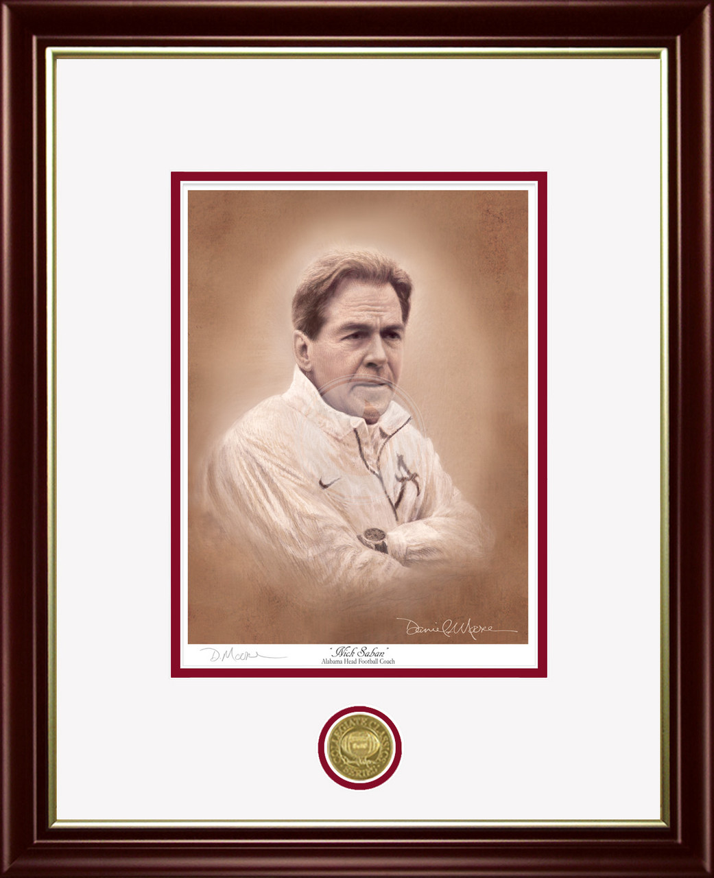 Coach Nick Saban Collegiate Classic Print by Daniel Moore