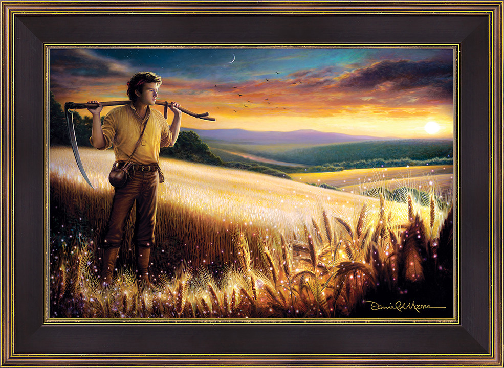 The Harvest • Open Edition Canvas - shown with the contemporary Black & Gold Frame.