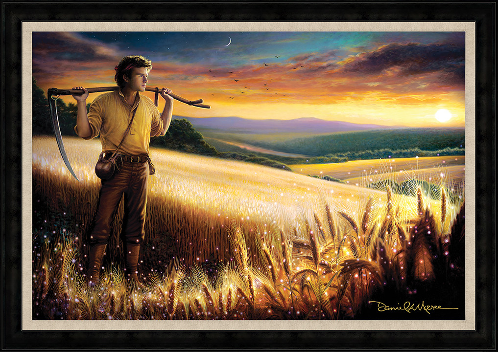 The Harvest • Regular Edition Canvas - shown with the Charcoal Frame and optional wheat linen liner.