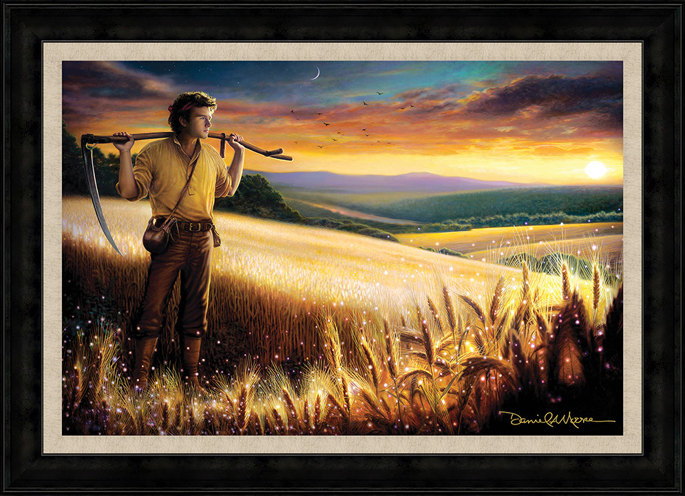 The Harvest • Open Edition Canvas - shown with the Charcoal Frame and optional wheat linen liner.