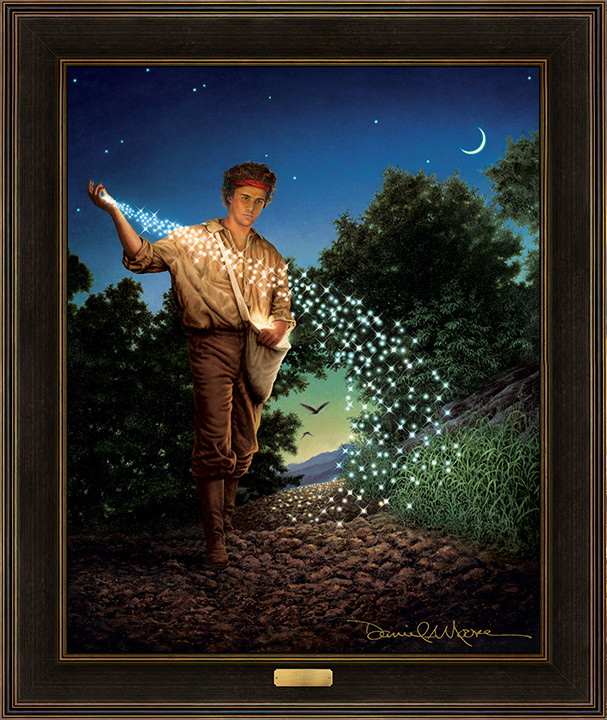 The Sower • Grande Edition Canvas - shown with the contemporary Black & Gold Frame and optional brass title plate.