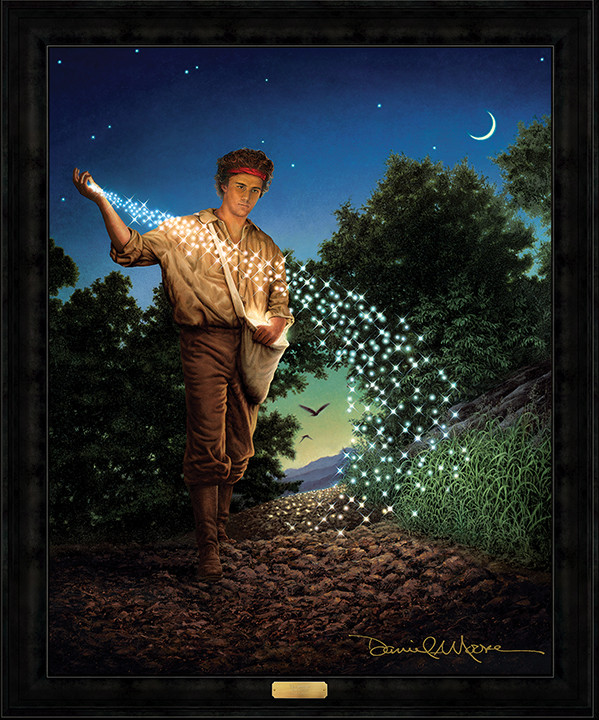 The Sower • Grande Edition Canvas - shown with the Charcoal Frame and optional brass title plate.