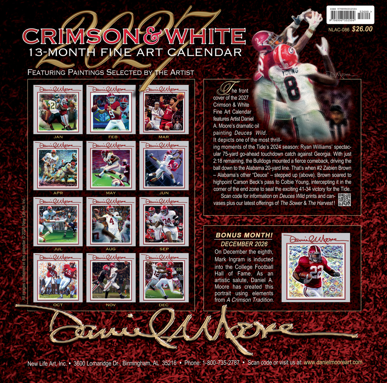 2027 Crimson & White Calendar 