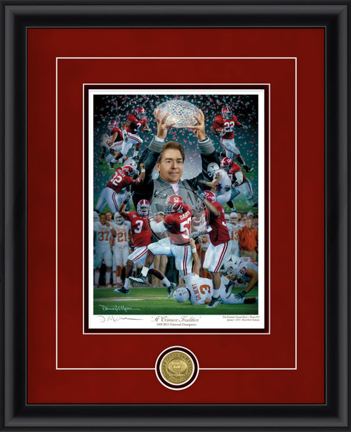 "A Crimson Tradition" - Collegiate Classic print.  Black frame • Crimson Suede/Black matting with optional v-groove. "A Crimson Tradition" - Collegiate Classic print.  Black frame • Crimson Suede/Black matting with optional v-groove.