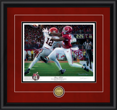 "Deuces Wild" - Collegiate Classic print.  Black frame • Crimson Suede/Black matting with optional v-groove.