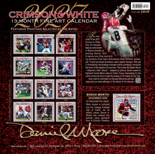 2027 Crimson & White Calendar 
