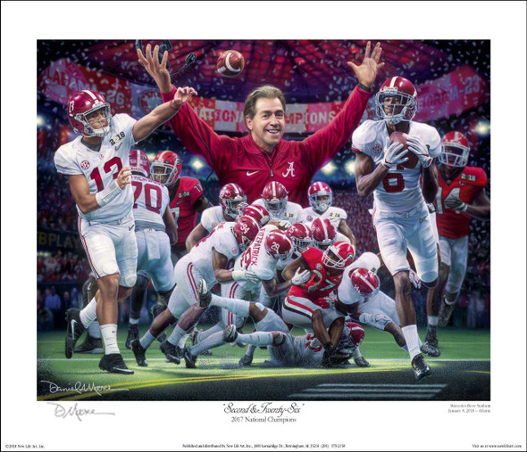"Second & Twenty-Six" - Collegiate Classic 8x10 - Alabama Football 2017 National Champions "Second & Twenty-Six" - Collegiate Classic 8x10 - Alabama Football 2017 National Champions