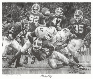 Rocky Stop Pencil Drawing Alabama Football Vs Tennessee 2005 New Life Art