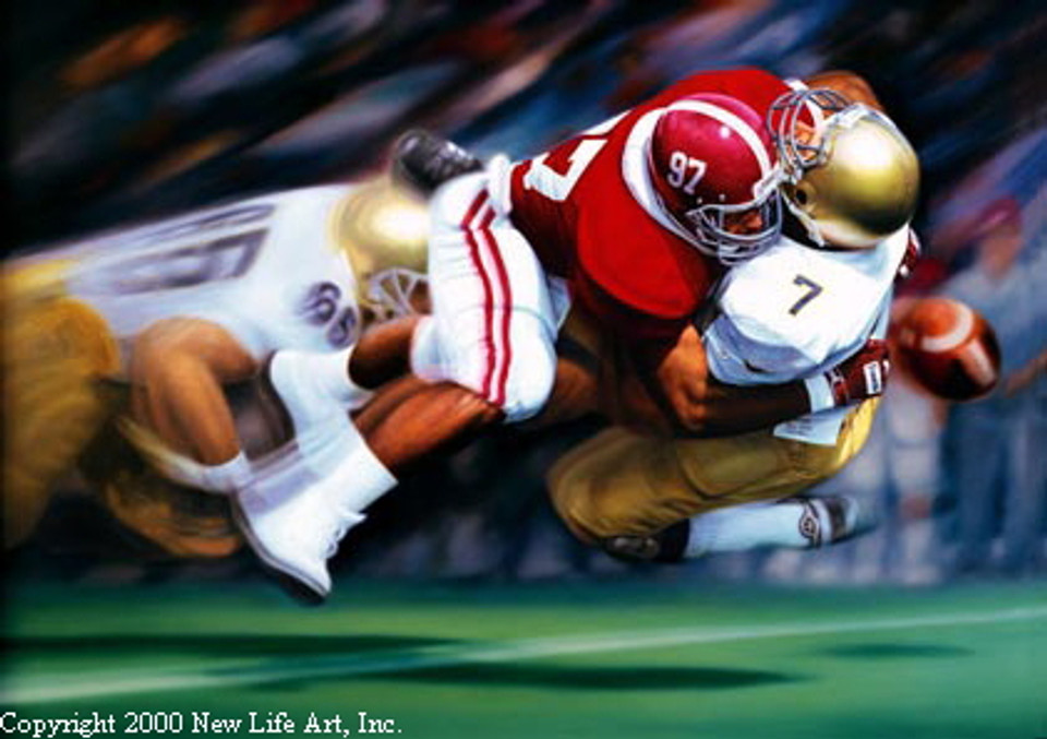 "The Sack" - Collegiate Classic 8x10 - Alabama Football vs. Notre Dame