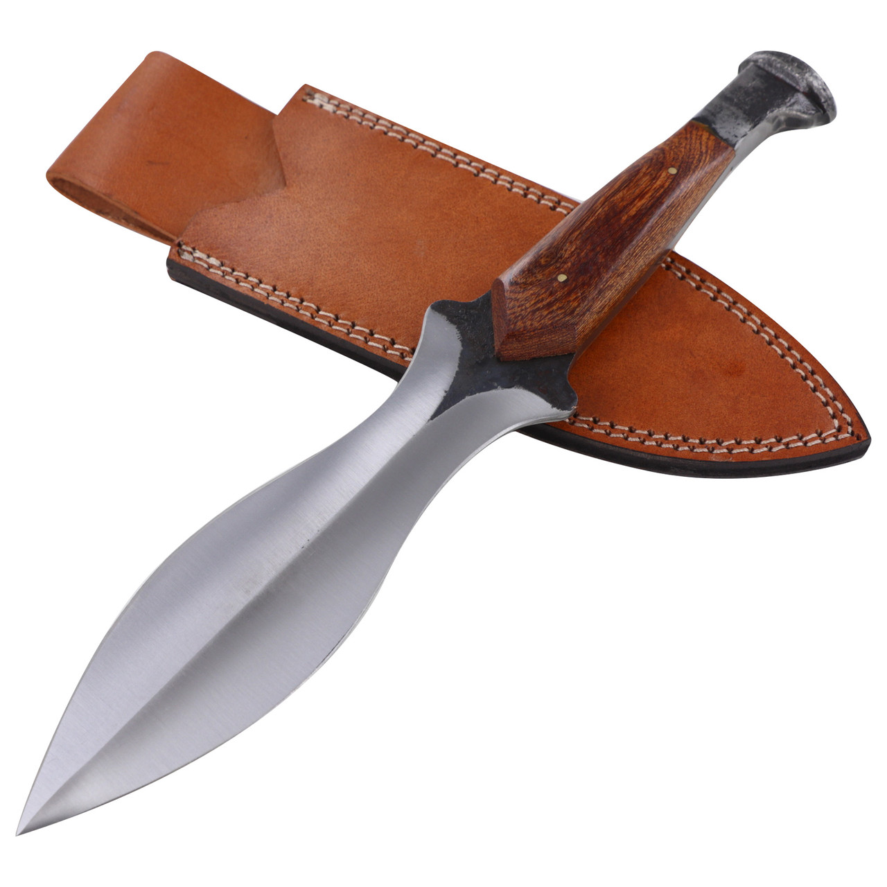 Dusk Rites Ceremonial Railroad Spike Knife | Wood Handle Full Tang