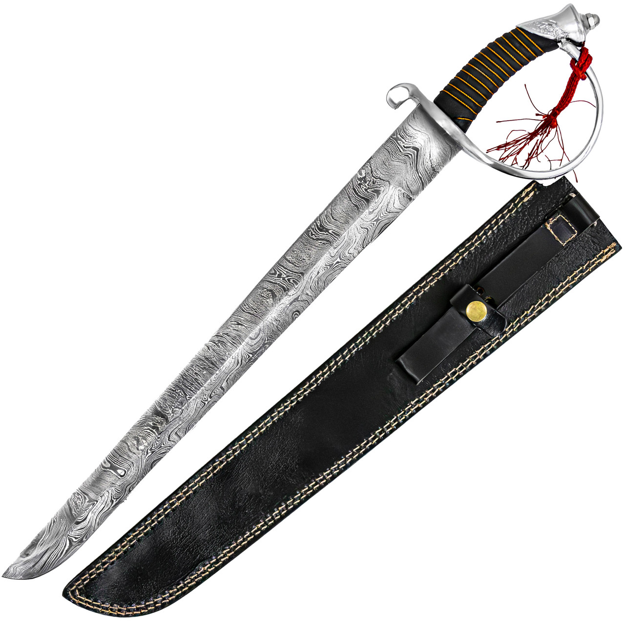 Resolute Discipline Damascus Steel NCO Ceremonial Peened Tang US