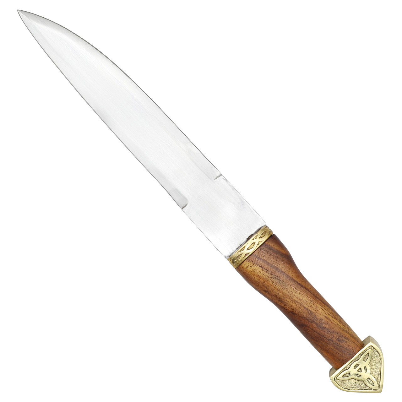 Viking Seax Combat Dagger with Brass Hilt and Polished EN45 Steel