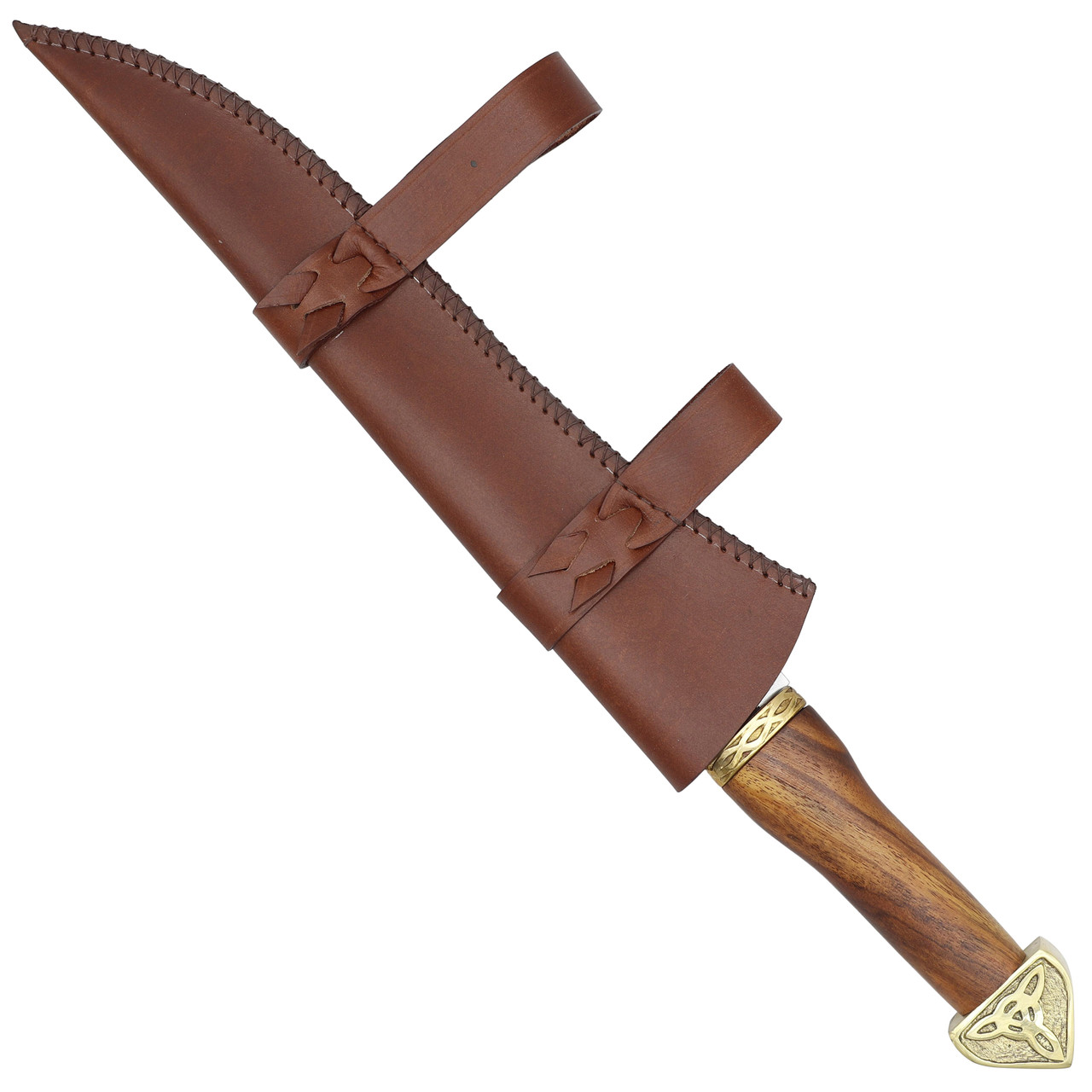 Viking Seax Combat Dagger with Brass Hilt and Polished EN45 Steel